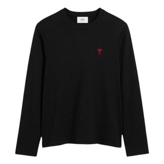 Ami Small Heart Logo Long Sleeve T-shirt Black BFUTS235-724-001