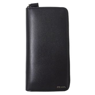 Prada Black Leather Long Bill Wallet (Bi-Fold) (Pre-Owned)
