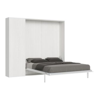 Itamoby Letto Matrimoniale A Scomparsa 160 Verticale Con Colonna - Kentaro - Colore: Bianco Frassino