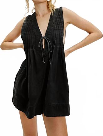 Free People Webster Pleated Romper In Black