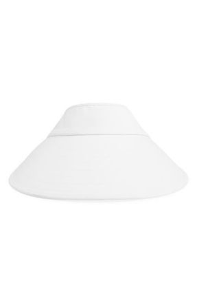 Favorite Daughter Wide Brim Twill Visor in White/black at Nordstrom