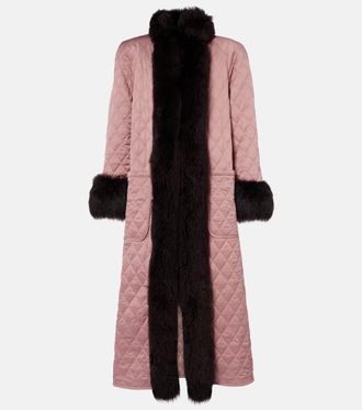 Chlo&eacute; Chlo&eacute; Cappotto trapuntato in raso con shearling