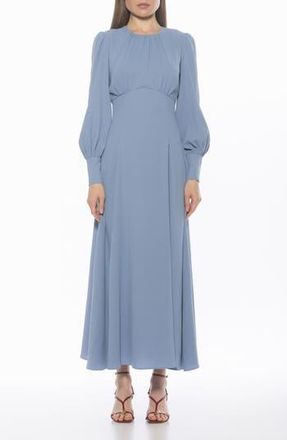 Alexia Admor Yesenia Long Sleeve Empire Waist Maxi Dress in Light Denim Blue at Nordstrom Rack, Size 8