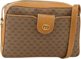 Gucci Pre-owned Cross Body Bags, female, Beige, Size: ONE SIZE Pre-owned Micro Small GG Shoulder Bag