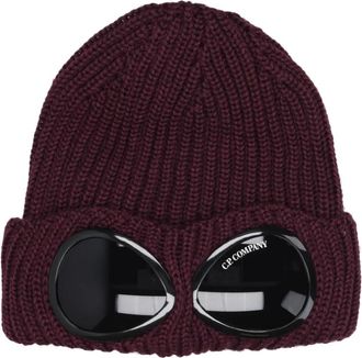 C.P. Company Merino Wool Goggle Beanie - Heren - Hoeden - Rood - ONE Size - Accessoires