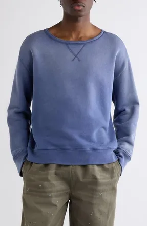 Acne Studios Fema U Sunkissed Cotton Sweatshirt in Navy at Nordstrom, Size X-Large