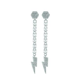Philipp Plein Accessoires, Dames, Grijs, ONE Size, Thunder Lady Earrings