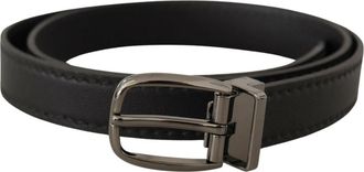 Dolce & Gabbana Lederen Riem met Metalen Logo Gesp - unisex - Riemen - Zwart - ONE Size - Leer - Accessoires