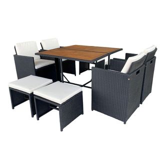 Concept Usine Muebles de jard&iacute;n empotrados para 8 plazas en madera de acacia y resin