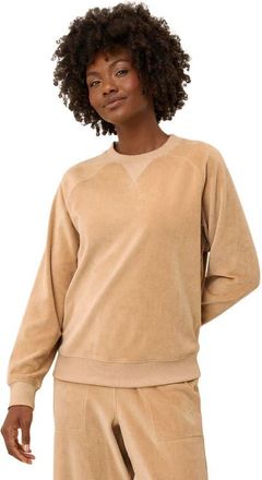 Pact Pure Velour Crew Sweatshirt in Sesame at Nordstrom, Size X-Large