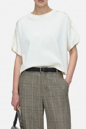 Closed Cropped Crewneck T-Shirt In Ivory