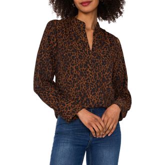 Vince Camuto Leopard Print V-Neck Top in Camel at Nordstrom Rack, Size Small