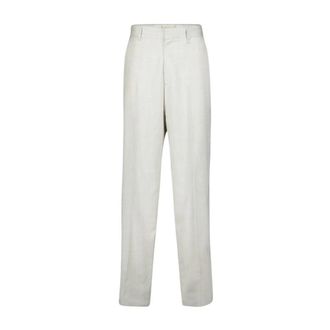 Givenchy Broeken, Heren, Wit, L, Wol, Wijde wollen broek