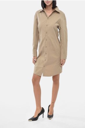Bottega Veneta Lightweight Cotton Shirt Dress with Tone-on-Tone Buttons Bottega Veneta