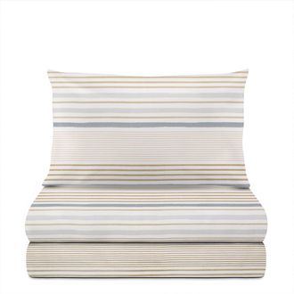 KASANOVA Completo letto 1 piazza e mezza righe beige grigie