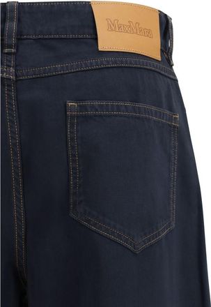 Max Mara Womens Blue Cotton Casual Pants