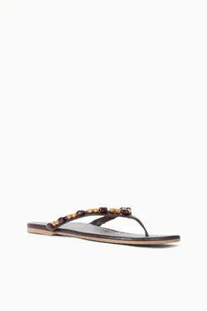 Staud Womens Freja Sandals In Wood Beads