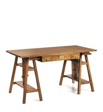 Moycor Escritorio de madera marr&oacute;n ajustable anch. 152 cm