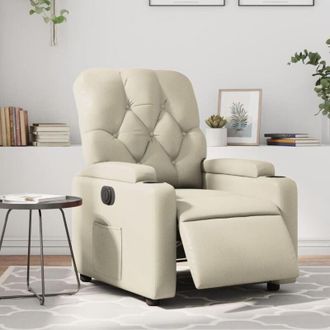 vidaXL Poltrona Reclinabile Elettrica Crema in Similpelle - Vidaxl