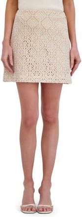 Ted Baker Cotton Blend Lace Miniskirt in Taupe Bisque at Nordstrom Rack, Size 12