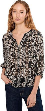 Vince Camuto Raglan Sleeve Button Down Blouse Womens Clothing Rich Black : MD, Down/Polyester