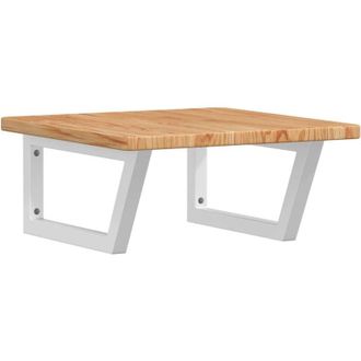 vidaXL Estante De Lavabo De Pared De Acero Y Madera Maciza De Roble Vidaxl
