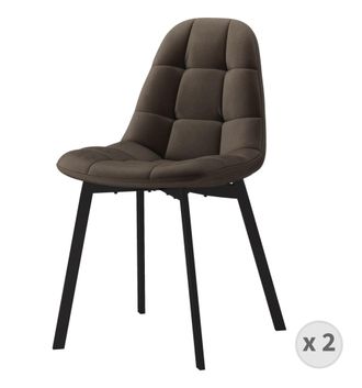 Moloo Silla de terciopelo marrone y metal negro (x2)