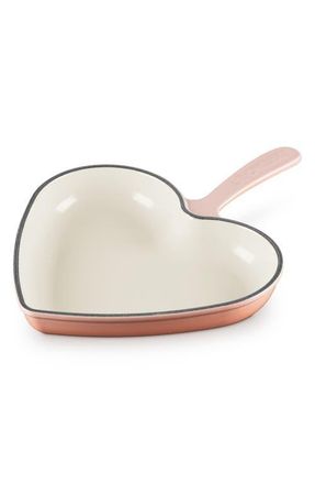 LE CREUSET Heart Enameled Cast Iron Skillet in Peche at Nordstrom