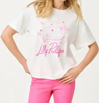 Lilly Pulitzer Stella Knit Top In White/pink