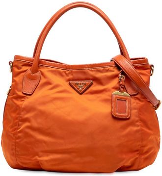 Prada Pre-owned Prada Vitello Daino Trimmed Tessuto Satchel 4ZSRGRWTYCURFOD0