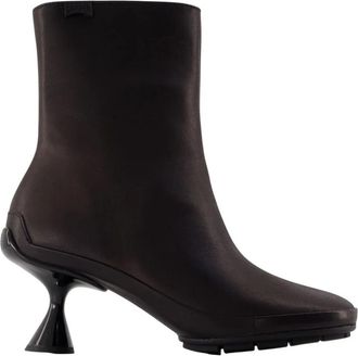 Camper Rechts Links Enkellaarsjes - Dames - Laarzen met Hak - Zwart - 39 EU - Leer - Schoenen