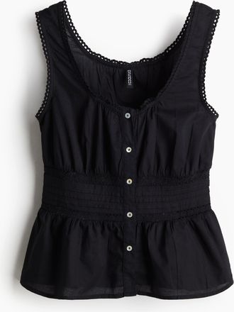H&M Tanktop mit Peplum - Schwarz