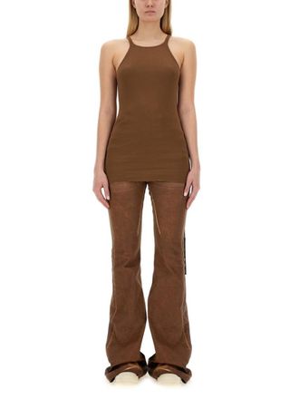 Rick Owens Brown Solid Halter Neck Top