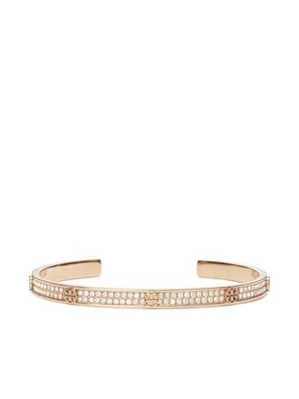 Tory Burch Bracciale rigido Icon con incastonatura a pavé - Oro