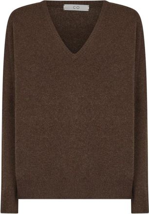 Co V-hals Trui - Dames - Cashmere truien - Bruin - M - Kasjmier - Truien & Vesten