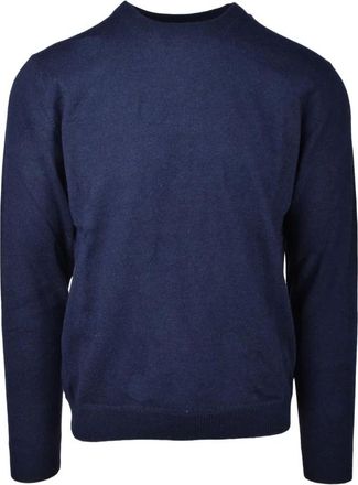 Alpha Studio Round-neck Knitwear, male, Blue, 4XL, Maglia