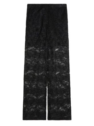 Sportmax Rebrod&eacute; Floral Lace Straight Trousers