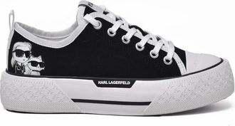 Karl Lagerfeld Black Canvas Low-Top Sneakers
