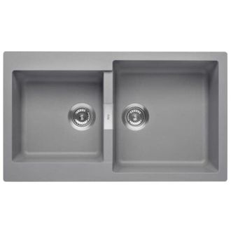 Roca Roca - Fregadero Reversible De 2 Cubetas De Quarzex Color: Gris - Medidas: 860x500x200 Mm