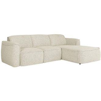 Vente-Unique Vente-unique - Divano angolo a destra in Tessuto chin&eacute; Beige diomaro