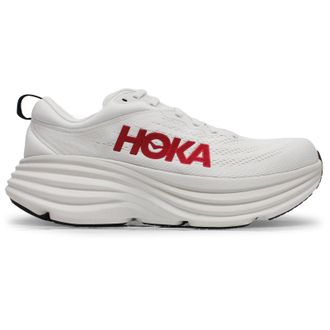 Hoka One One Hoka Bondi 8 Textile Mens Running Trainers - White Vermillion - Size:UK 10.5