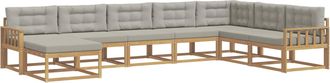vidaXL Conjunto De Sof&aacute;s De Exterior 8 Uds. Blanco Y Gris Claro Vidaxl