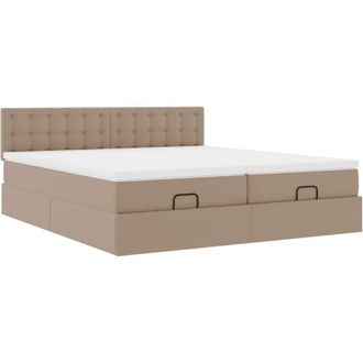vidaXL Estructura Cama Otomana Colchones Cappucino Cuero Sint&eacute;tico Vidaxl