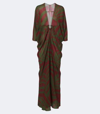 Johanna Ortiz Abito lungo in chiffon con stampa