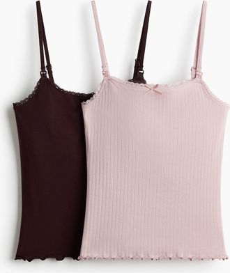 H&M MAMA Tr&auml;gertop zum Stillen - Mattrosa/Weinrot