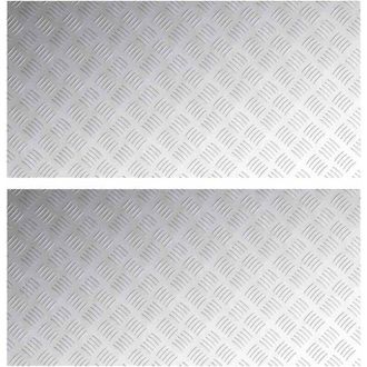 vidaXL Placas En Cuadr&iacute;cula 2 Pcs Plateado 100 X 50 Cm Aluminio Vidaxl