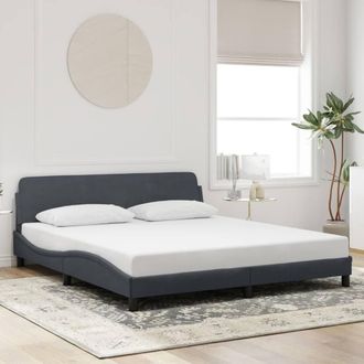 Berkfield Home Bed Frame without Mattress Dark Grey 180x200 cm Super King Velvet