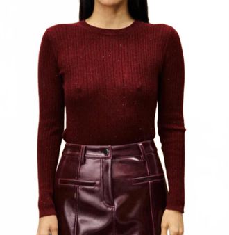 FRNCH Geranium Sequined Sweater In Bordeaux
