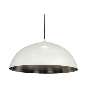 Decoclico L&aacute;mpara de suspensi&oacute;n c&uacute;pula de metal blanco y plata
