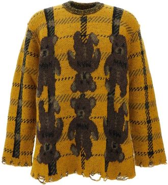 Junya Watanabe Maglione Teddy in Lana e Nylon - - Knitwear - Uomo - Giallo - M